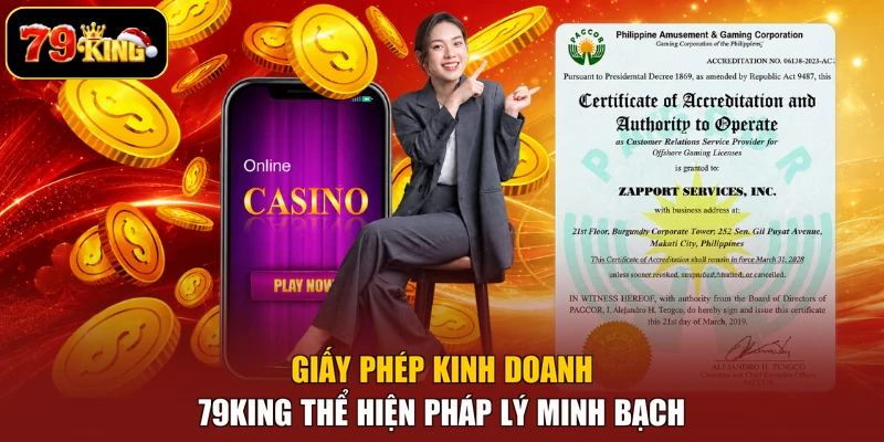 Giấy phép kinh doanh 79king thể hiện pháp lý minh bạch